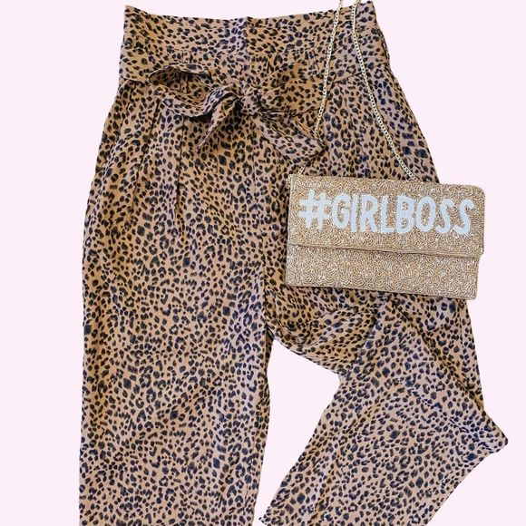 Sugarlips Pants - **SOLD OUT**Sugar Lips Can't Be Tamed Leopard Print High Waisted Pants